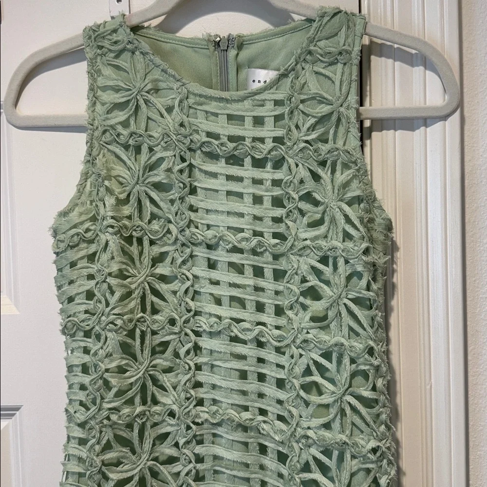 Endless Rose Mint Green Crochet Midi Dress - Picture 3 of 4